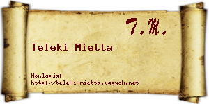 Teleki Mietta névjegykártya
